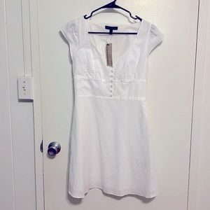 Banana Republic White Linen Cotton Summer Dress